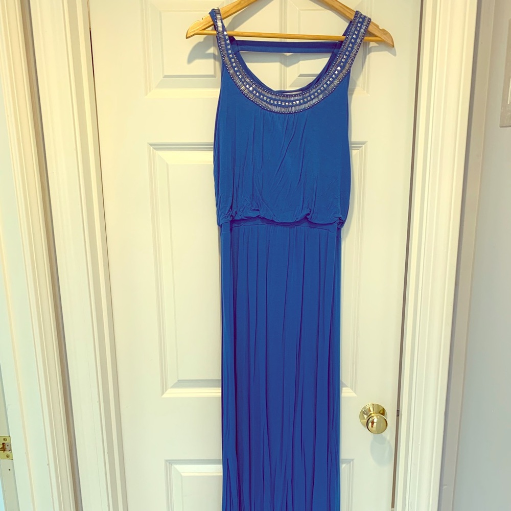 Design History Royal Blue Beaded Maxi Dress